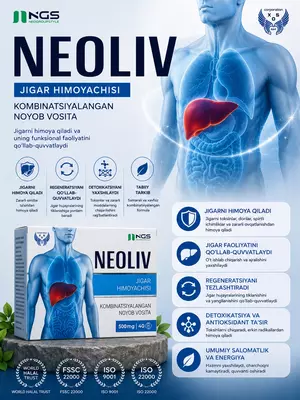 BAD NEOLIV 500 mg 40 dona jigarni himoyalovchi noyob gepatoprotektor kapsula